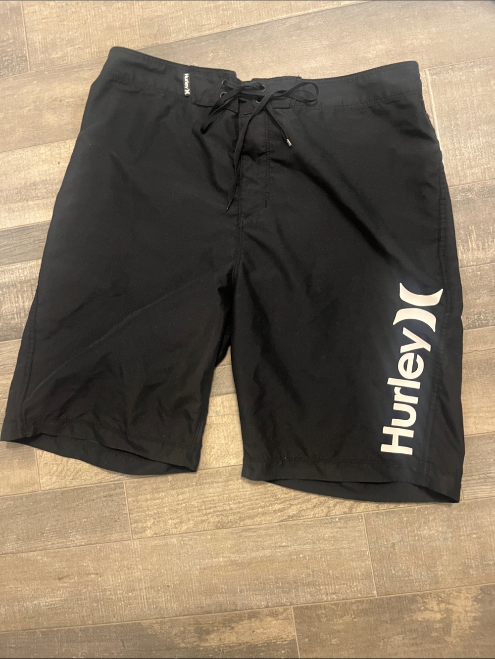 Hurley Black Board Shorts with White Logo
